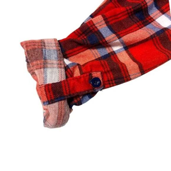 Girls shirt Sz 8 medium red flannel long sleeves button down butter soft - Picture 3 of 8